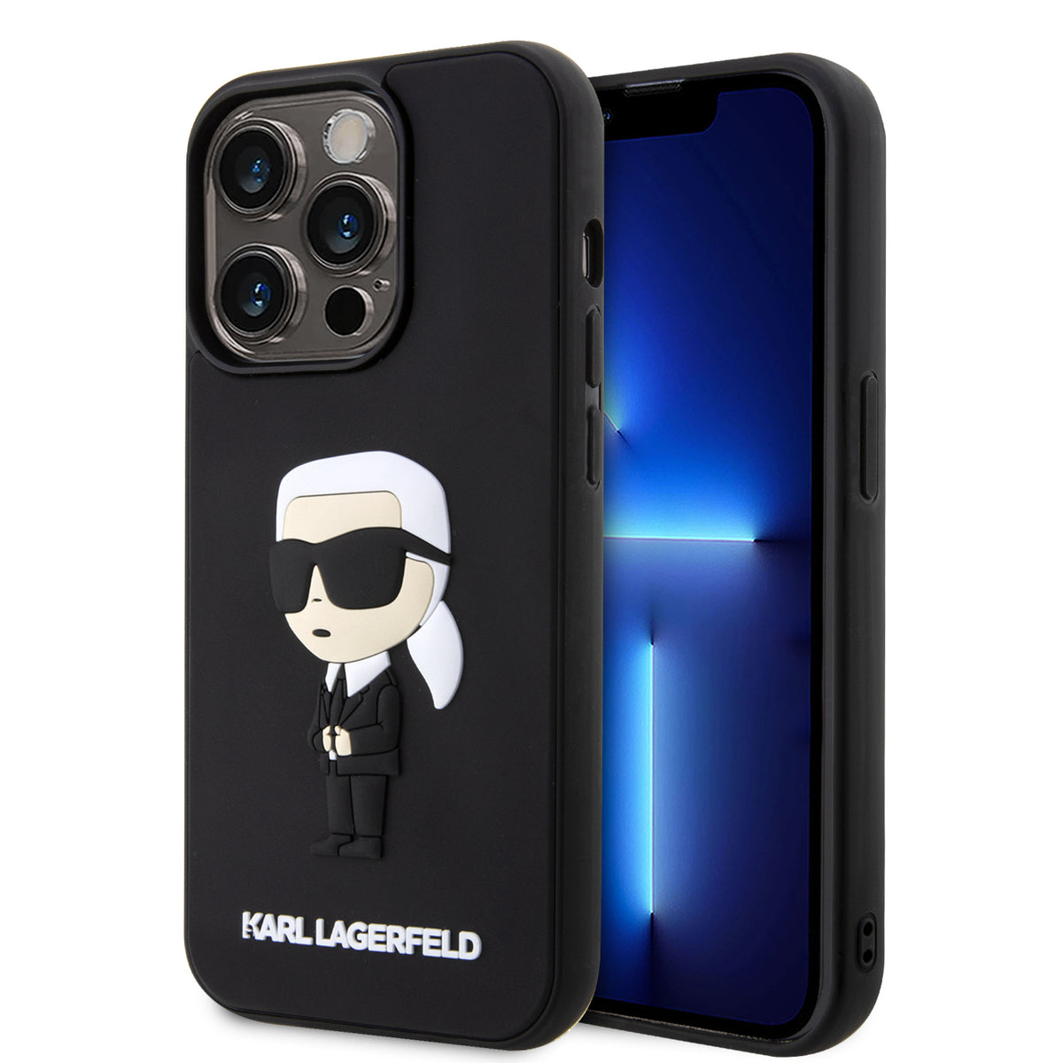 iPhone 15 Pro Max - Rubber Black Hard Case 3D Ikonik Nft - Karl Lagerfeld