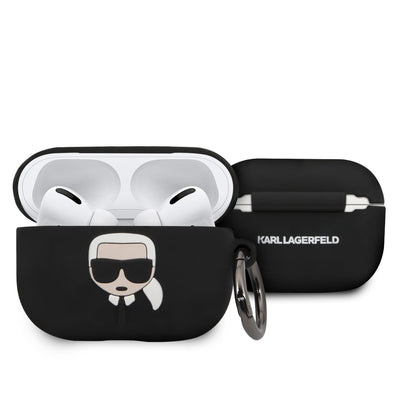 AirPods Pro - Silicone Black Ring And Printed Embossed Logo - Karl Lagerfeld