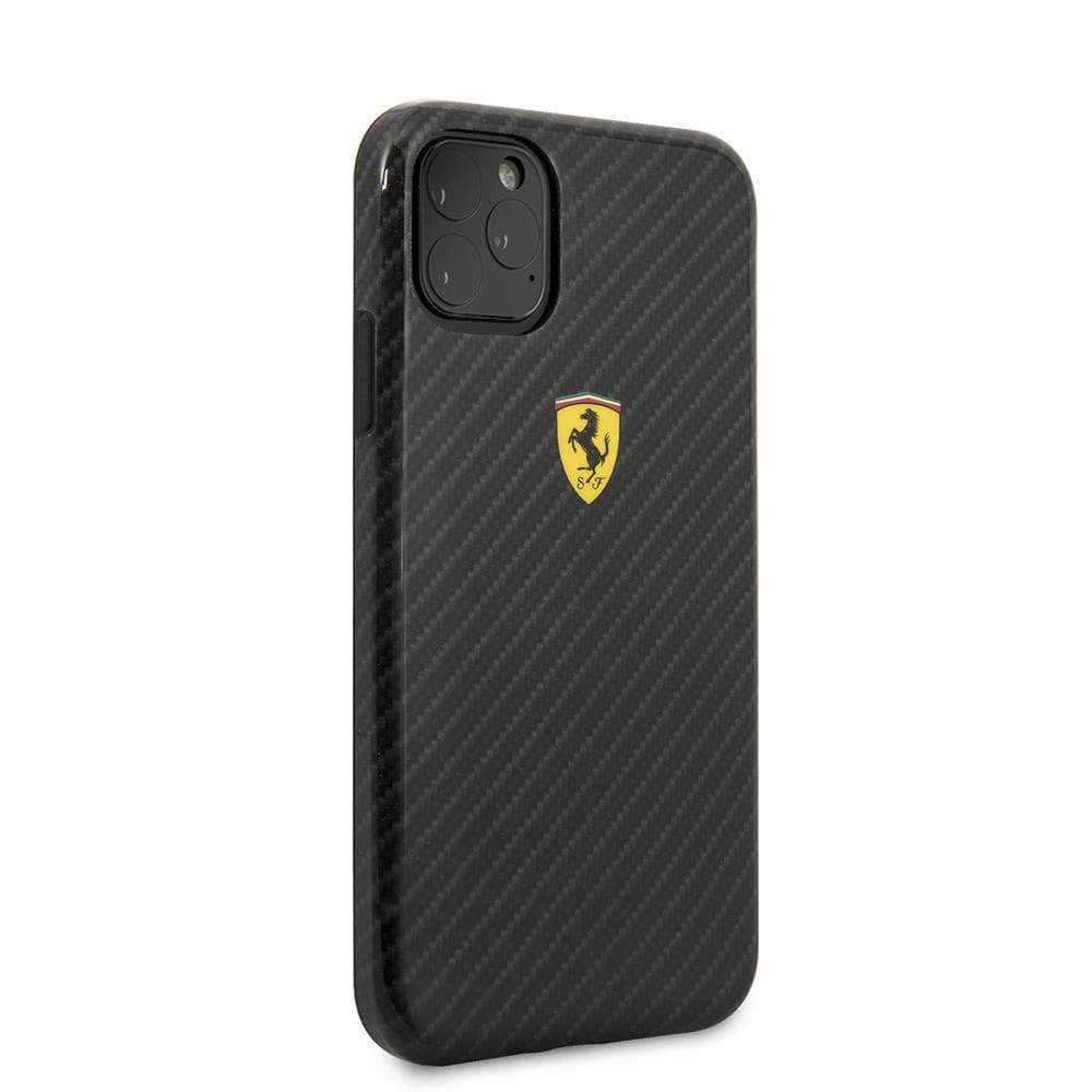 Ferrari Phone Case for iPhone 11 Pro Hard Case Black Carbon Fiber