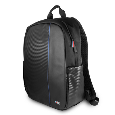 Laptop Bag 15' - Nylon Black M Series Carbon Fiber Effect With Blue Stripe - BMW
