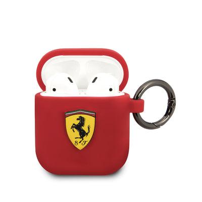 AirPods 1/2 - Silicone Red With Ring - Ferrari