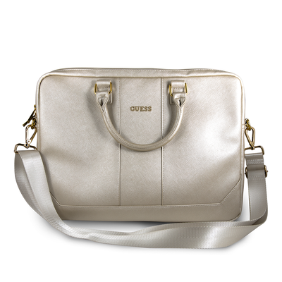 Laptop Bag 15' - PU Leather Beige Saffiano Look - Guess