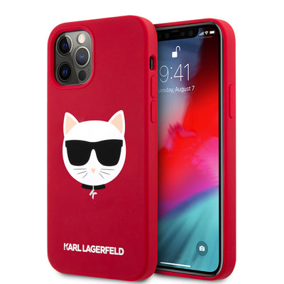 iPhone 12 / 12 Pro - Silicone Red Choupette'S Head - Karl Lagerfeld