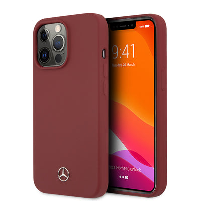 iPhone 13 Pro Max - Silicone Case Red With Microfiber Lining - Mercedes-Benz