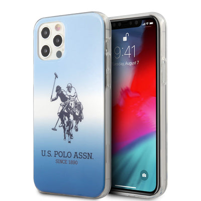 iPhone 12 / 12 Pro - Hard Case Blue Double Horse Logo Gradient Design - U.S. Polo Assn.