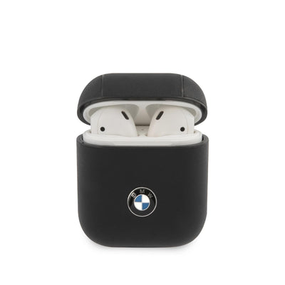 AirPods 1/2 - PU Leather Black Carbon Effect With Signature Metal Logo - BMW