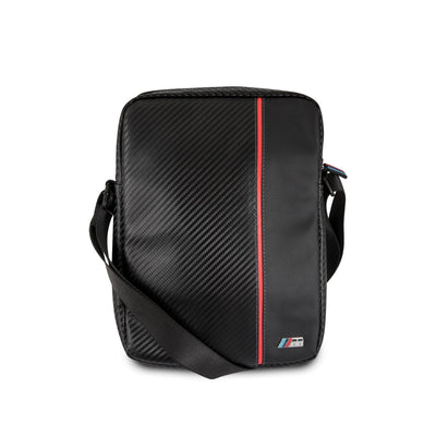 Tablet bag 8' - PU Leather Black M Series Carbon Fiber Effect With Red Stripe - BMW