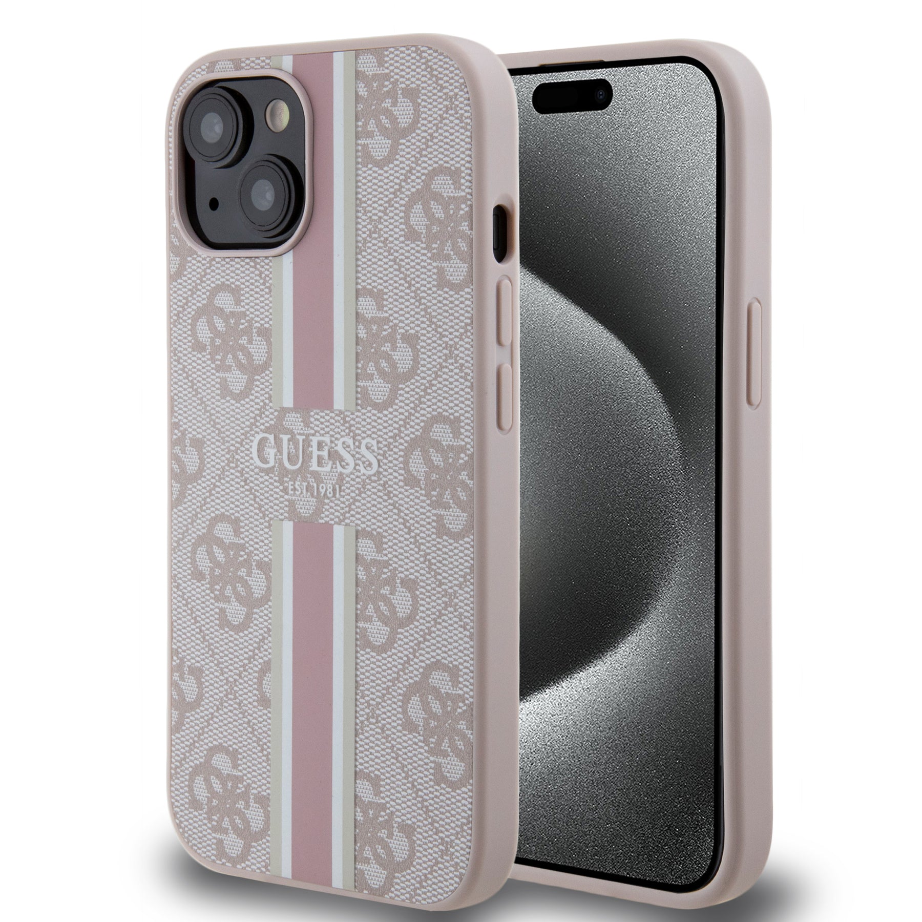 GUESS iPhone 15 Pro Max Hülle Case Cover Grip Stand Rhinestone