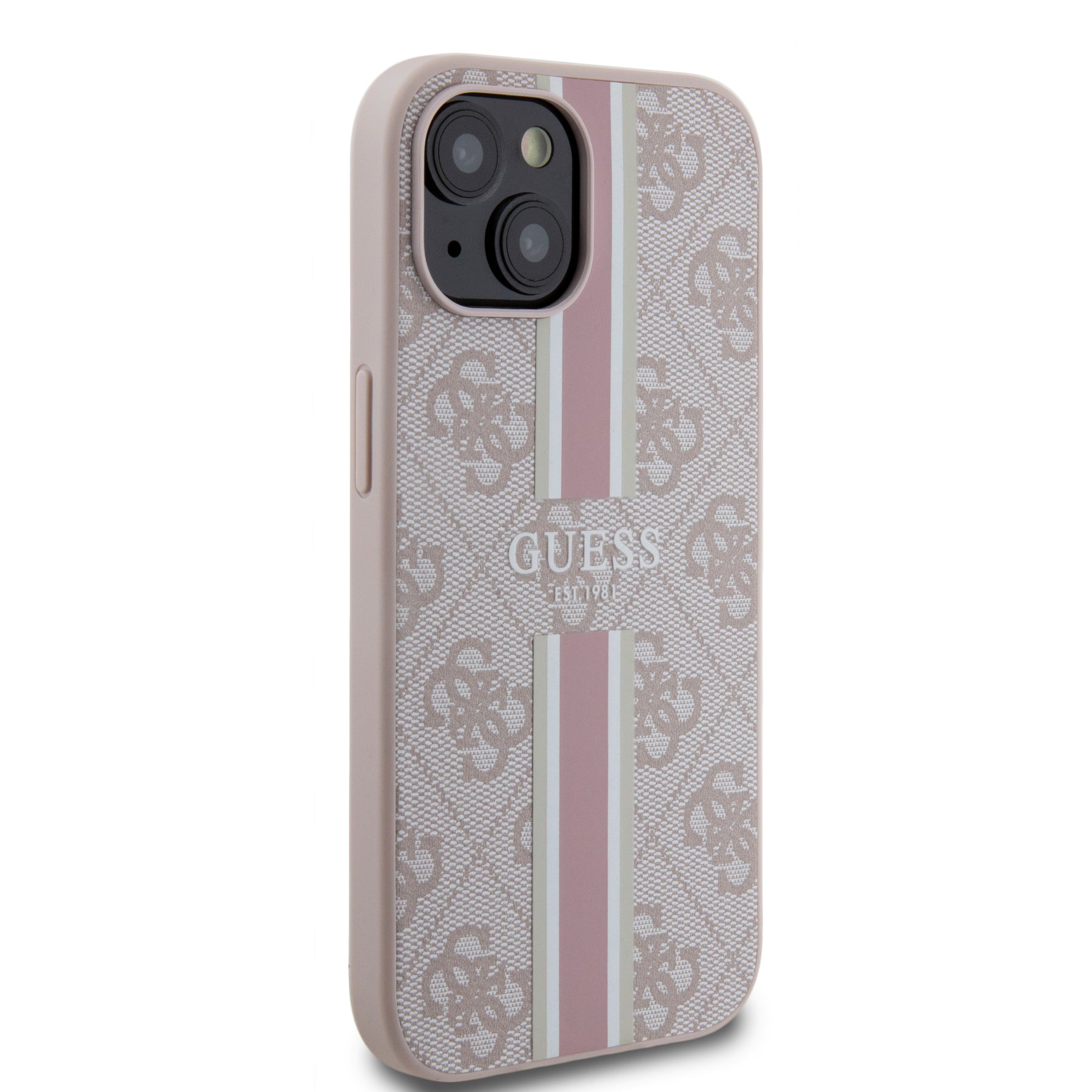 Guess iPhone 15 Pro Max Case Cover 4G Printed Stripes Pink