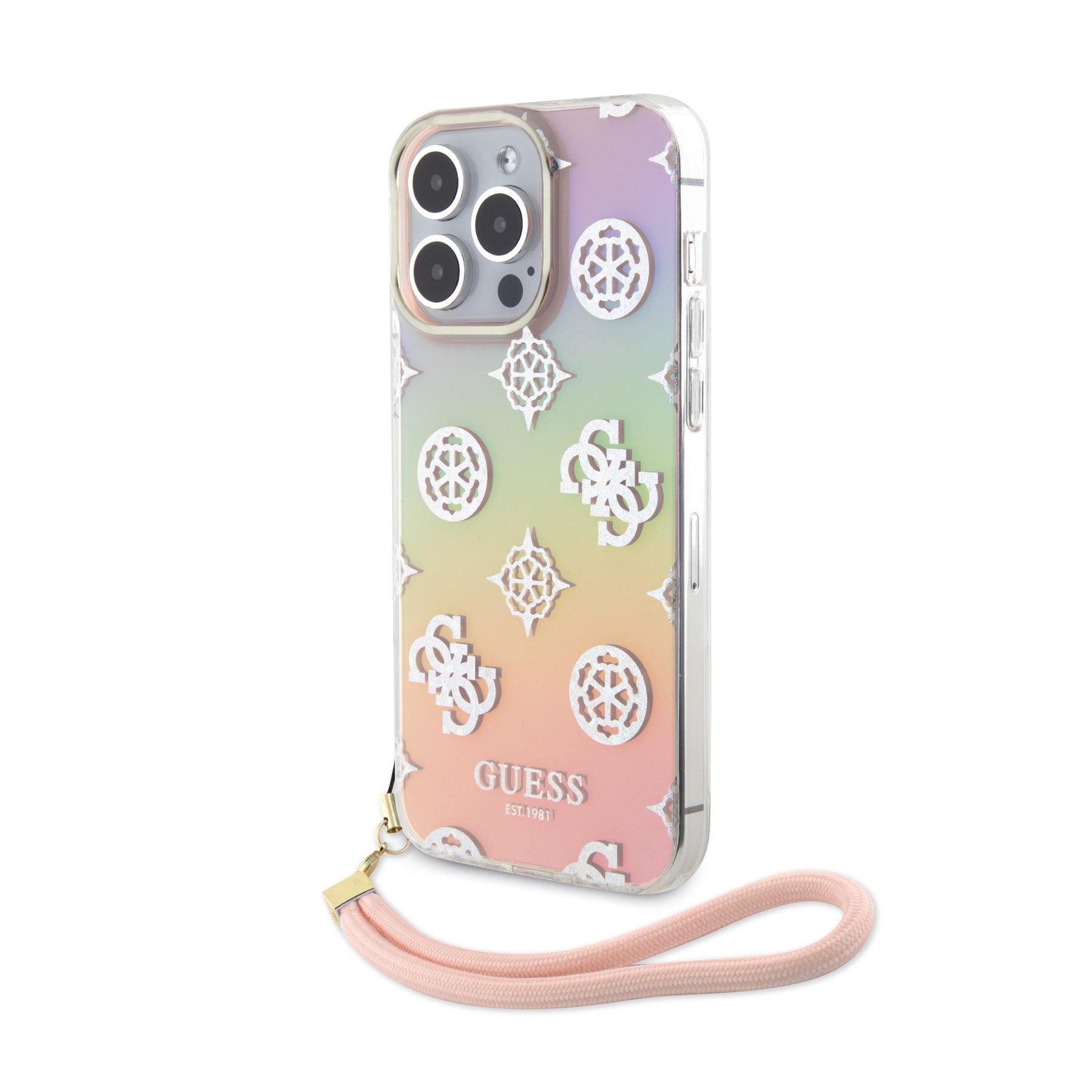 iPhone 15 Pro Max - PC/TPU Pink Hard Case Iml Iridescent Glitter