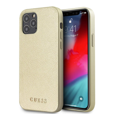 iPhone 12 / 12 Pro - PU Leather Gold Iridescent Collection - Guess