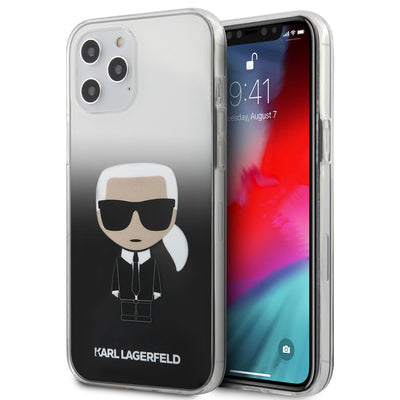 iPhone 12 Pro Max - Hard Case Black Ikonik Gradient - Karl Lagerfeld