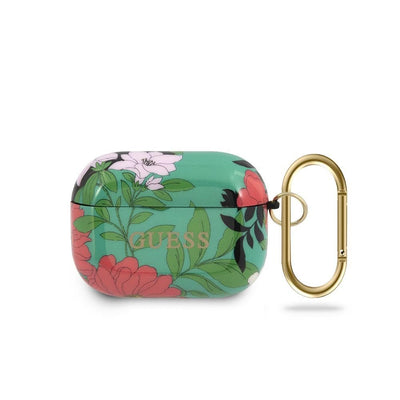Airpods Pro - PC/TPU Green Shiny Floral Pattern - Guess