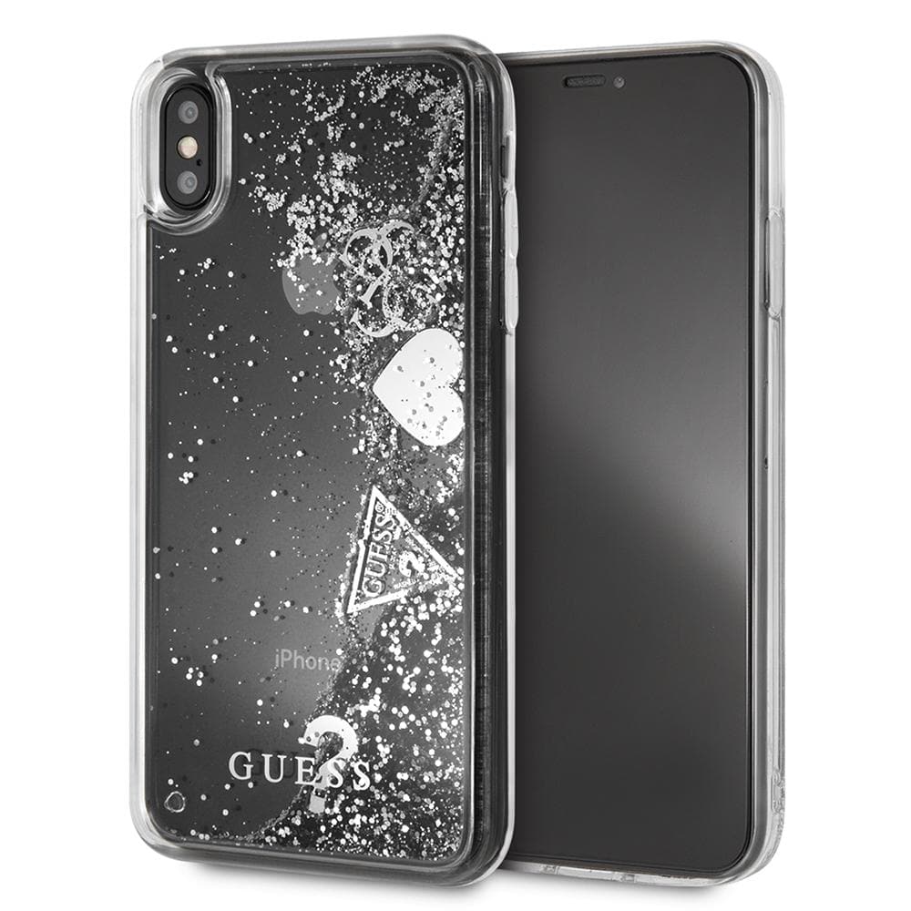 Guess Phone Case for iPhone XS Max Silver Charms Glitter CG Mobile