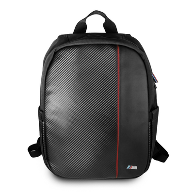 Laptop Bag 15' - Nylon Black M Series Carbon Fiber Effect With Red Stripe - BMW