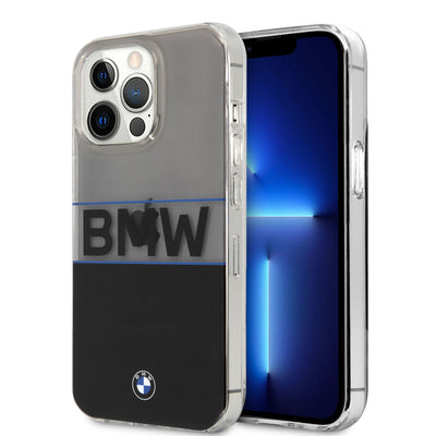 iPhone 13 Pro Max - Hard Case Clear PC/TPU V Navy Stripe Wordmark - BMW