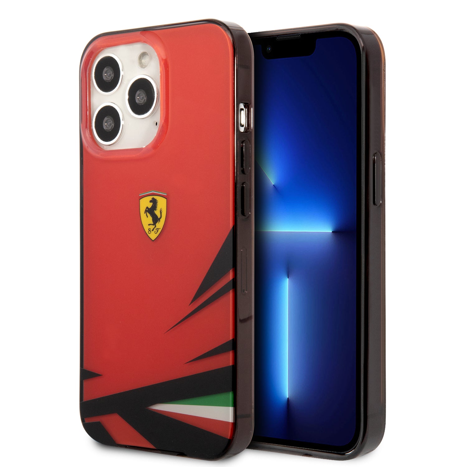 Case protector Ferrari para iPhone 13 Pro MAX - Negro, blanco