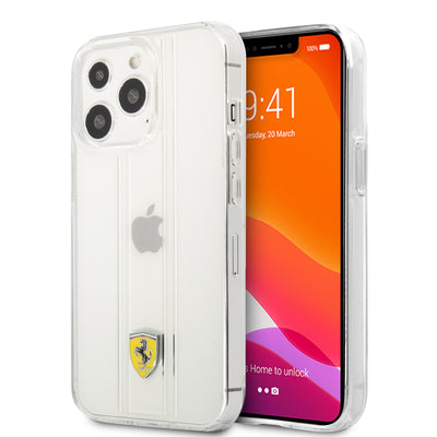 iPhone 13 Pro Max - Hard Case Clear PC/TPU 3D Stripes - Ferrari