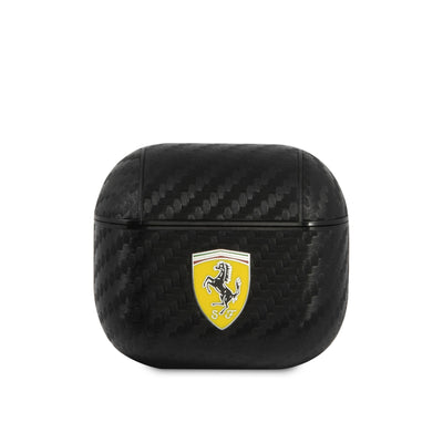 AirPods 3 - PU Leather Black PU Carbon Design With Logo - Ferrari
