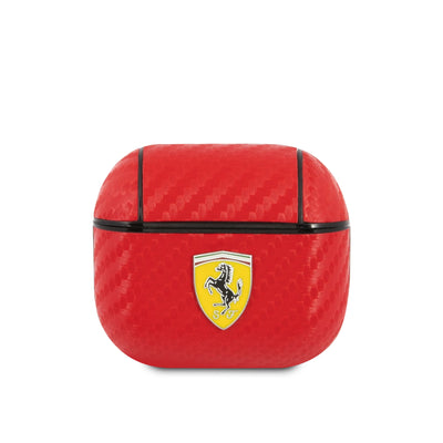 AirPods 3 - PU Leather Red PU Carbon Deisng With Logo - Ferrari-
