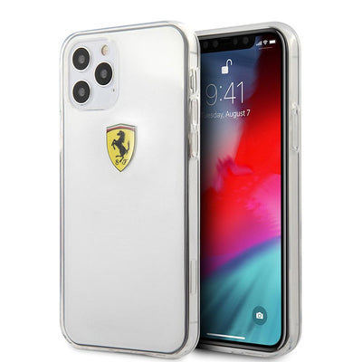 iPhone 12 Pro Max - Hard Case Clear On Track Logo Print - Ferrari