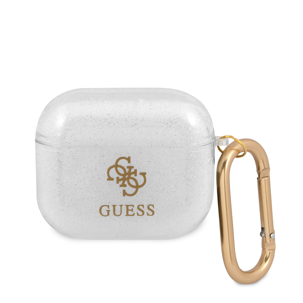 GUESS AirPods Case For AirPods 3 Hard Case Brown 4G Script Metal