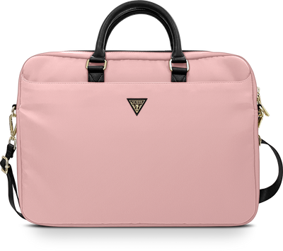Laptop Bag 15' - Nylon Pink Metal Triangle Logo - Guess