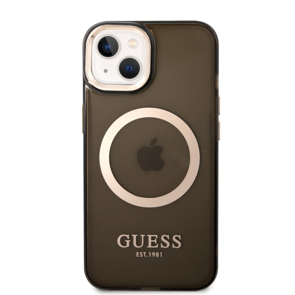 GUESS HC MAGSAFE GOLD OUTLINE TRANSLUCENT BLACK IP14 – CG Mobile