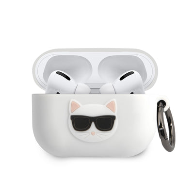 Airpods Pro - Silicone White With Ring / Embossed Logo Choupette - Karl Lagerfeld