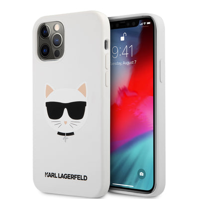 iPhone 12 / 12 Pro - Silicone White Choupette'S Head - Karl Lagerfeld