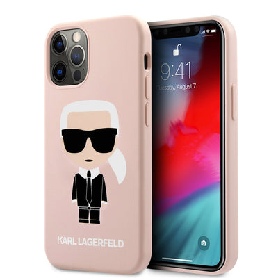 iPhone 12 / 12 Pro - Silicone Pink Ikonik Full Body - Karl Lagerfeld