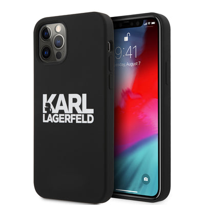 iPhone 12 / 12 Pro - Silicone Black With Logo - Karl Lagerfeld