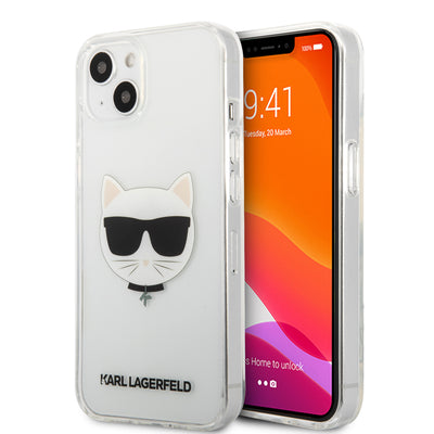 iPhone 13- Hard Case Clear PC/TPU Choupette Head - Karl Lagerfeld