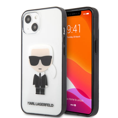 iPhone 13 - Hard Case Clear PC/TPU Ikonik Karl Transparent - Karl Lagerfeld-