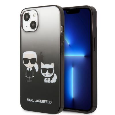 iPhone 13 - HC PC/TPU K&Choupette Centered Gradblack - Karl Lagerfeld