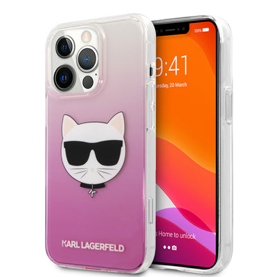iPhone 13 Pro Max - Hard Case Pink PC/TPU Choupette Head - Karl Lagerfeld