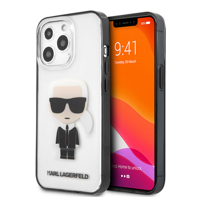 iPhone 13 Pro Max - Hard Case Clear PC/TPU Ikonik Karl Transparent - Karl Lagerfeld-