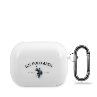 Airpods Pro - Hard Case White Shiny Double Horse Logo - U.S. Polo Assn.
