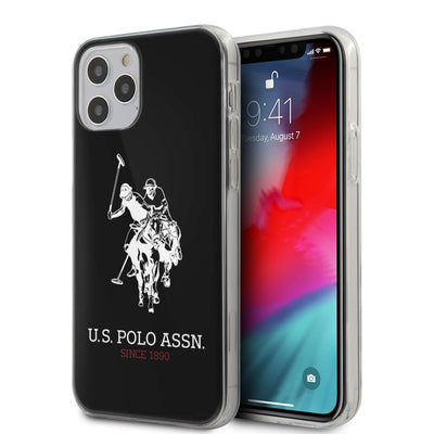 iPhone 12 / 12 Pro - Hard Case Black Double Horse With Logo - U.S. Polo Assn.