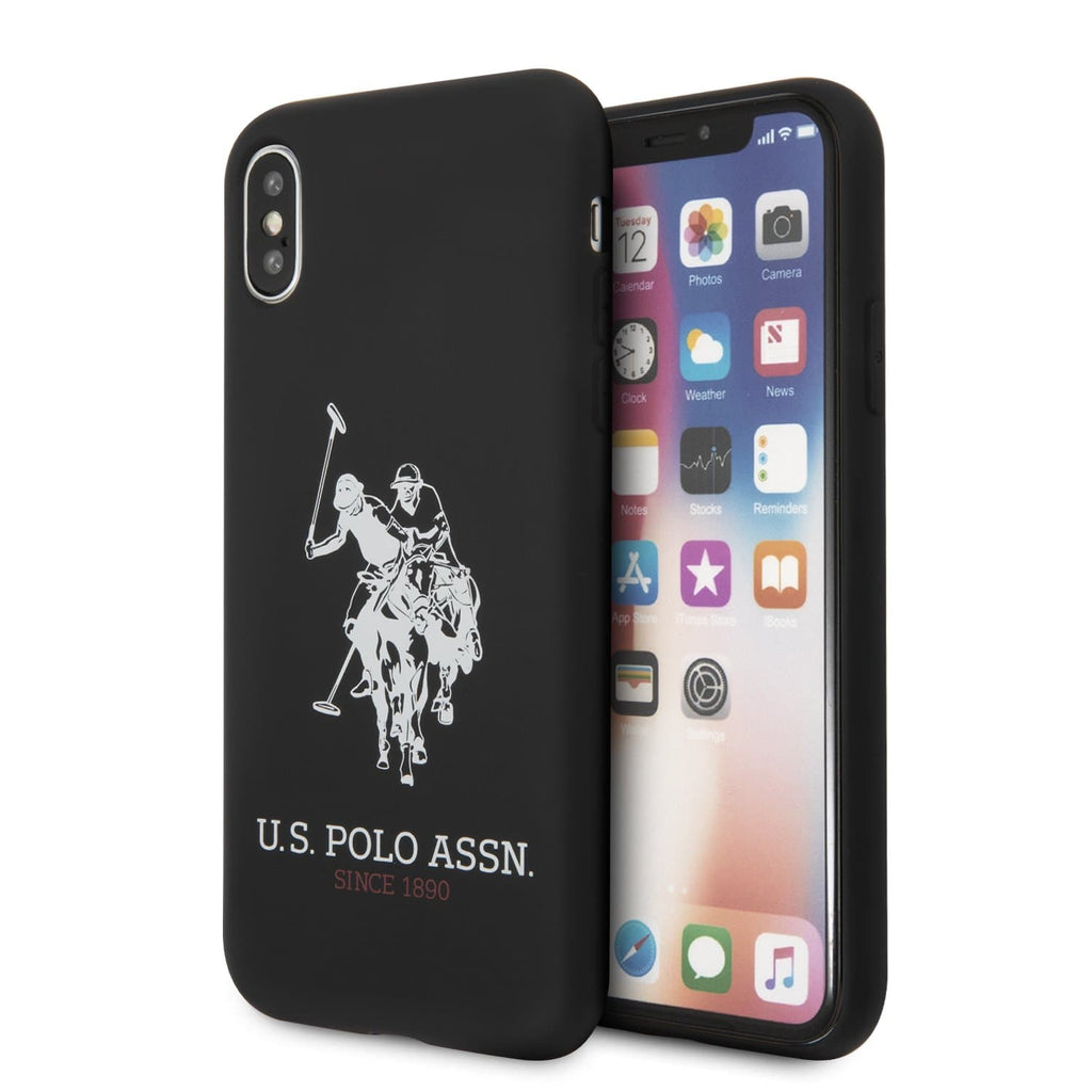 U.S. Polo Assn. Phone Case for iPhone XS X Silicone Black Big