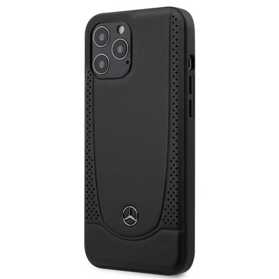 iPhone 12 Pro Max - Real Leather Black Perforated Urban Collection - Mercedes-Benz